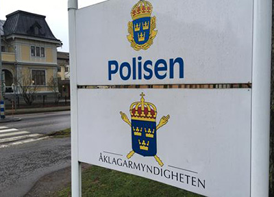 Skylt Polisen och Åklagarkammaren i Skövde