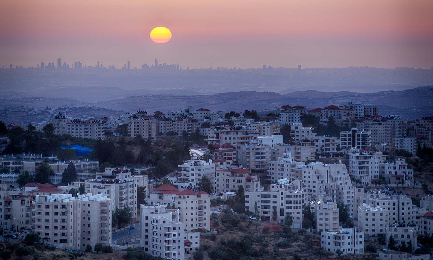 Ramallah i solnedgången